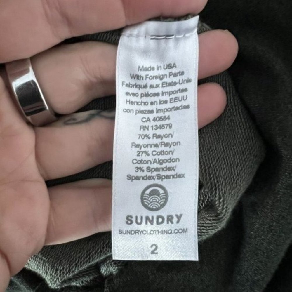 Sundry for Evereve Women's Skirt Size 2 M Drawstring Casual Dark Green - Picture 3 of 6